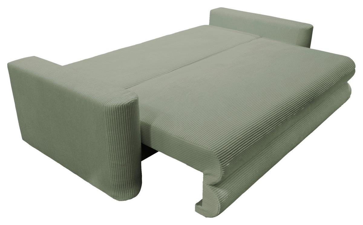 Schlafsofa Ralf Grün B: 232 cm - Silberfarben/Grün, Design, Textil (232/88/105cm) - MID.YOU