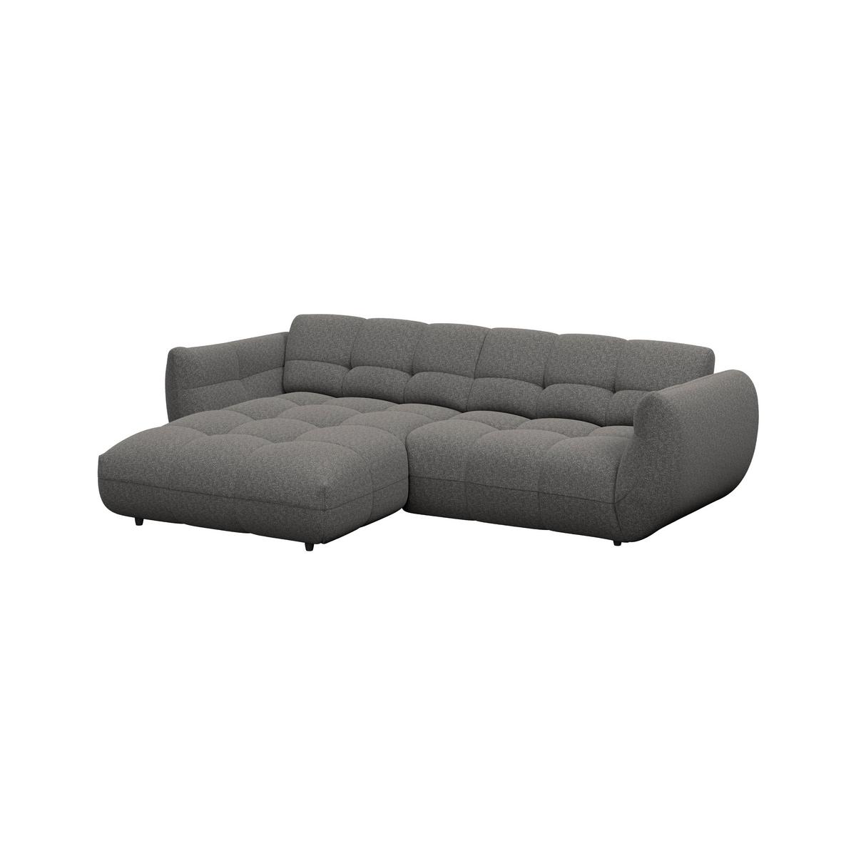 Ecksofa Panda Chenille grau, 178x280cm - Dunkelgrün/Schwarz, Trend, Textil (178/280cm)