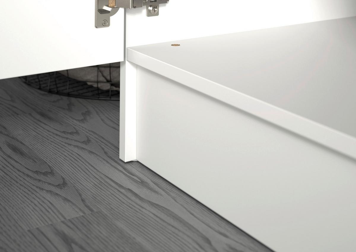 Vysoká skrinka Free biela - biela/strieborná, Basics, kompozitné drevo/plast (50/195/62cm) - MID.YOU