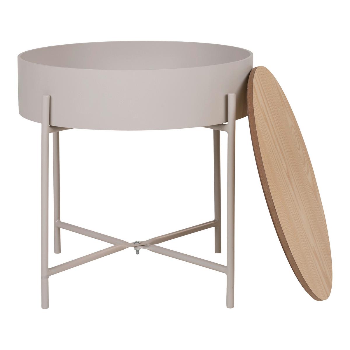Beistelltisch Sisco Beige B: 40 Cm - Beige, Design, Kunststoff/Metall (40/40/40cm)