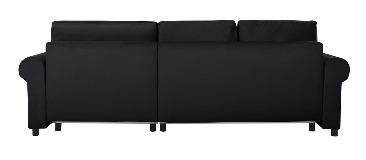 Ecksofa Arles Schwarz 25 S: 266x161 Cm - Buchefarben/Schwarz, Design, Textil (266/161cm) - MID.YOU