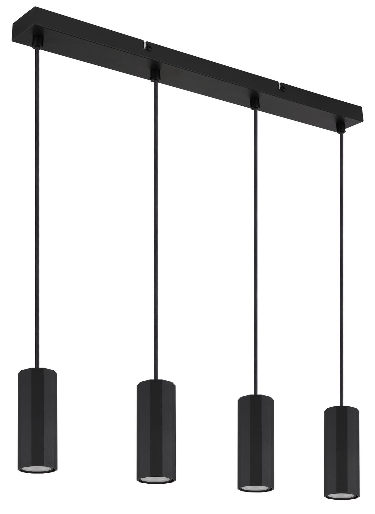Hängeleuchte 57918-4hb James - Schwarz, Design, Metall (61/6/120cm) - Globo