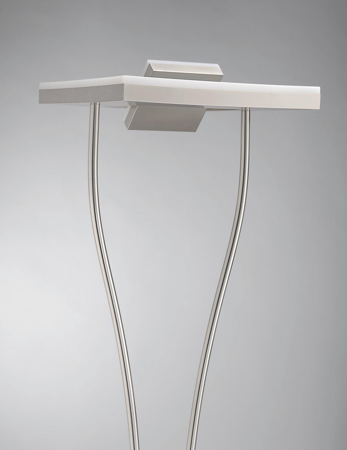Stehlampe Helia Dimmbar Nickelfarben 3-Fach Schaltbar - Nickelfarben, Design, Metall (57/57/197,5cm)