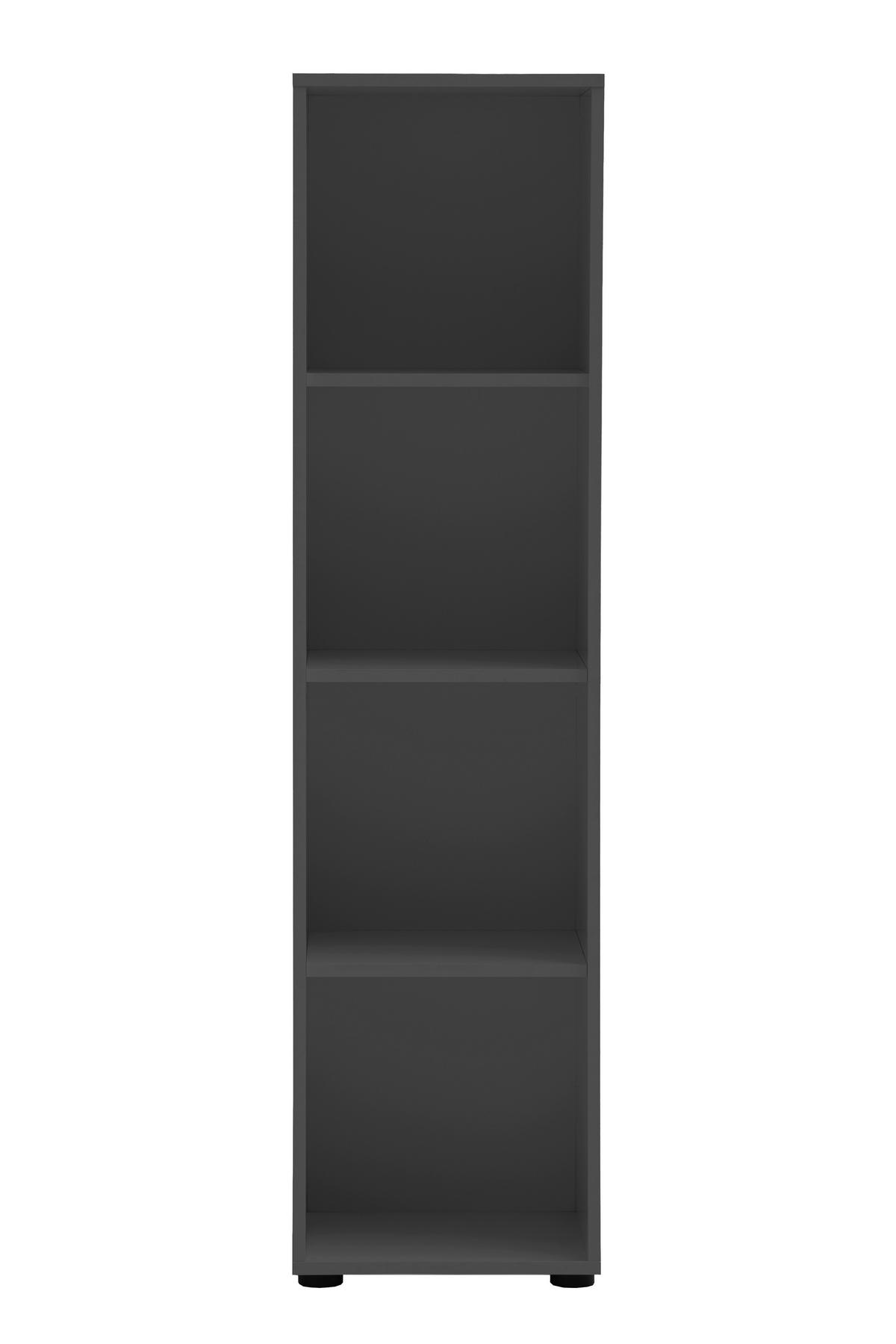 Regal Metz Anthrazit B: 38,2cm - Anthrazit/Schwarz, MODERN, Holzwerkstoff (38,2/150/38,2cm) - MID.YOU
