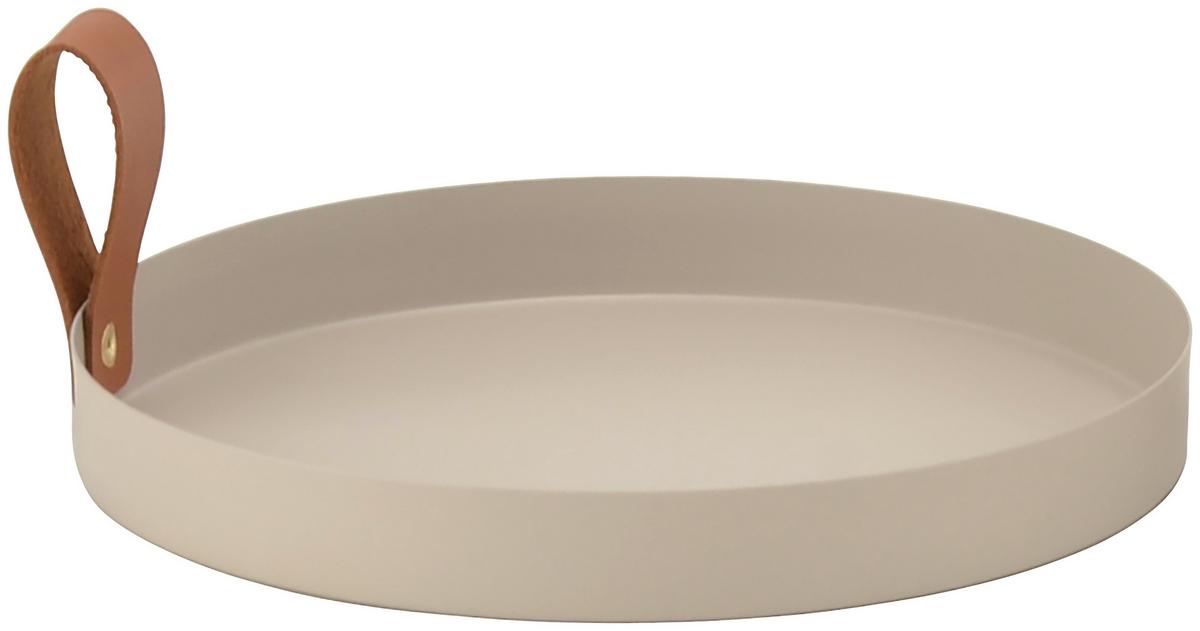 Dekorační talíř MAISY - béžová, Moderní, kov/kůže (20/2,5cm) - Mömax