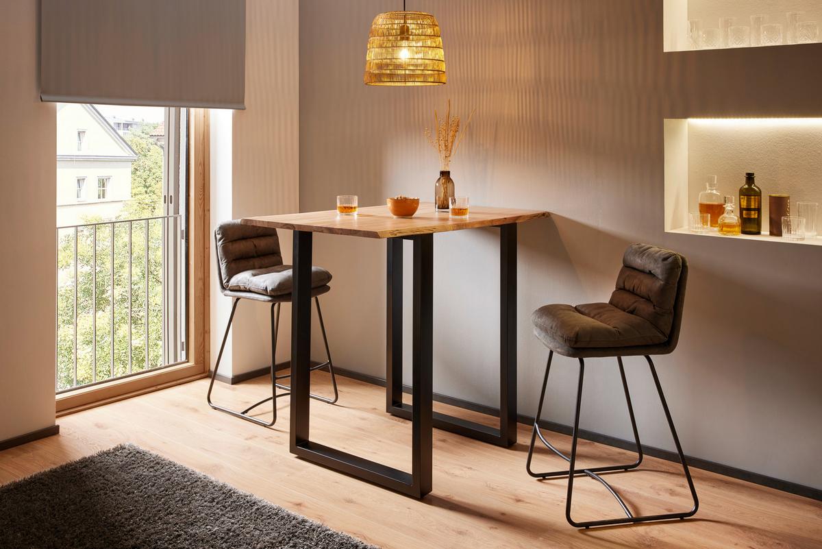 Barová židle KONA tmavě šedá - černá/tmavě šedá, Moderní, kov/textil (44/103/59cm) - Bessagi Home