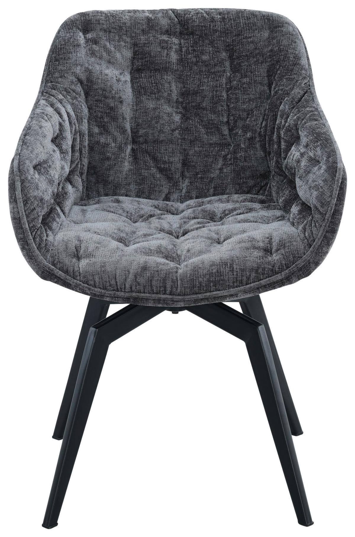 Armlehnstuhl Avegno Grau/Schwarz B: 59,5 cm - Schwarz/Grau, MODERN, Textil/Metall (59,5/84/63,5cm) - Livetastic