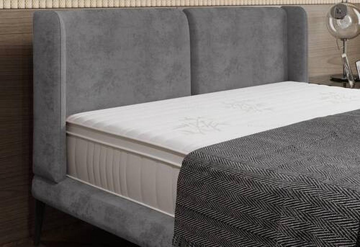 Polsterbett mit Matratze 180x200 Tessina Sorisso Grau - Schwarz/Grau, MODERN, Textil (180/200cm) - Livetastic