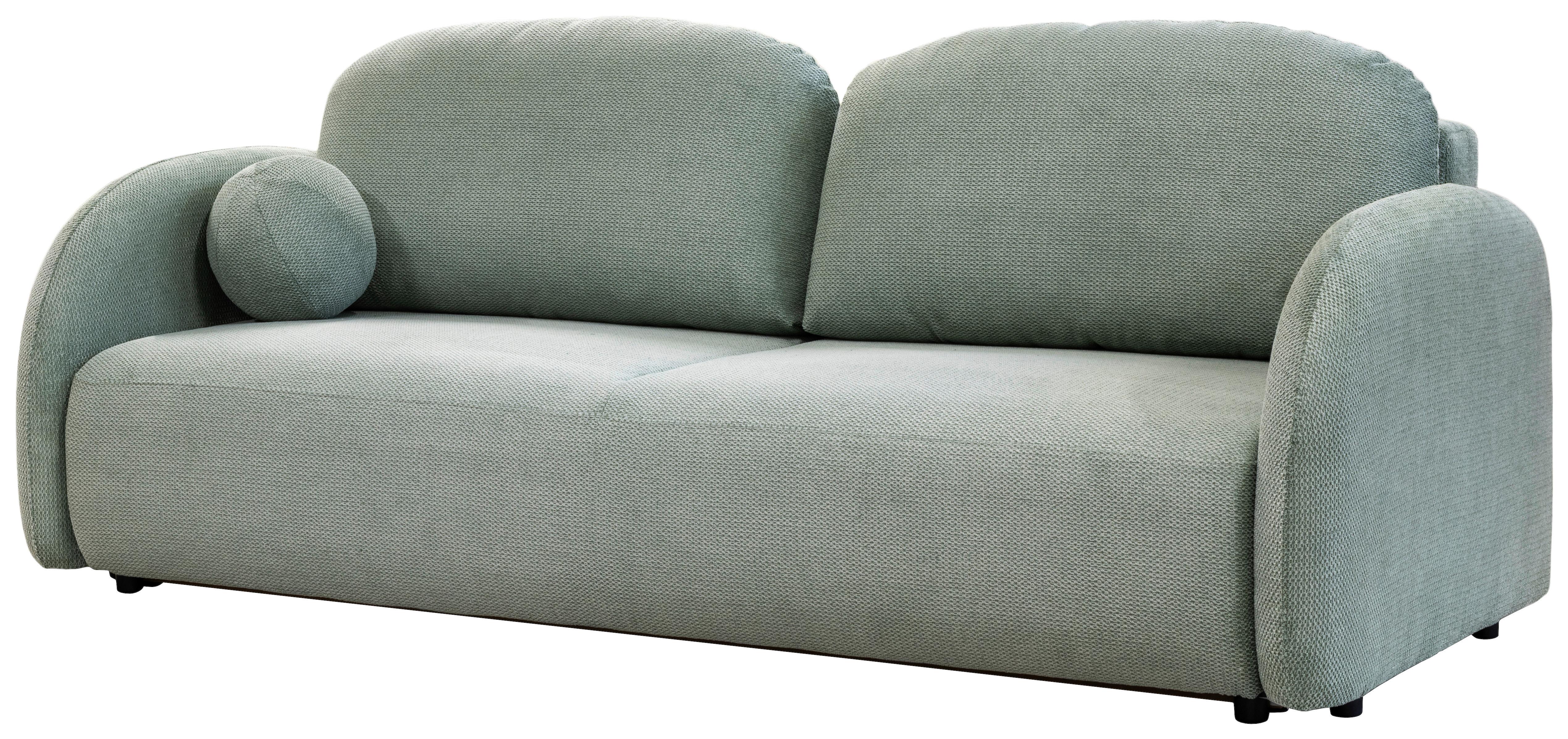 Rozkládací pohovka ROMA, mátově zelená - černá/mátově zelená, Design, textil (230/90/105cm)