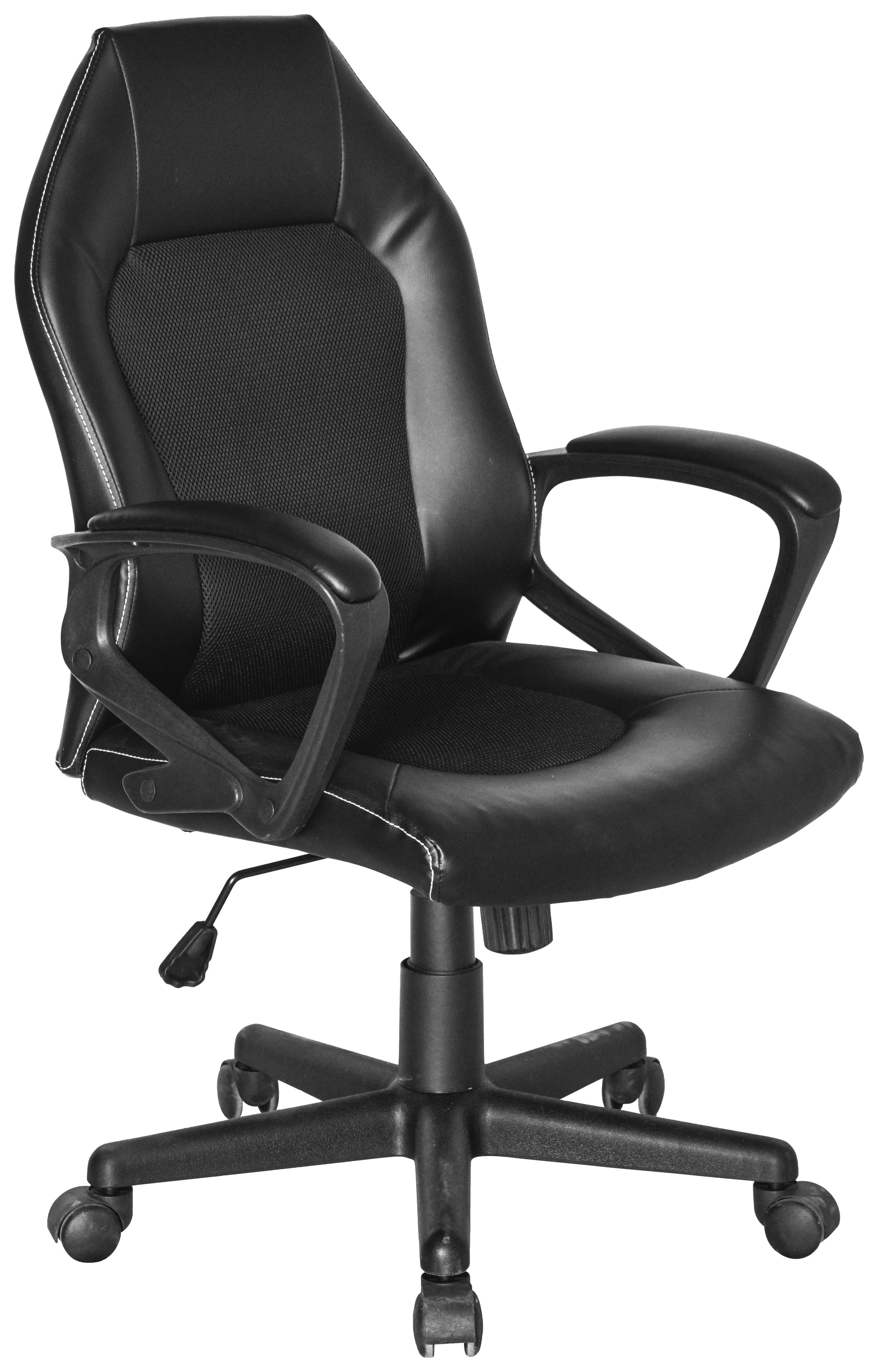 Drehstuhl Lisa - Schwarz, MODERN, Kunststoff/Textil (59/97-107/61.5cm)