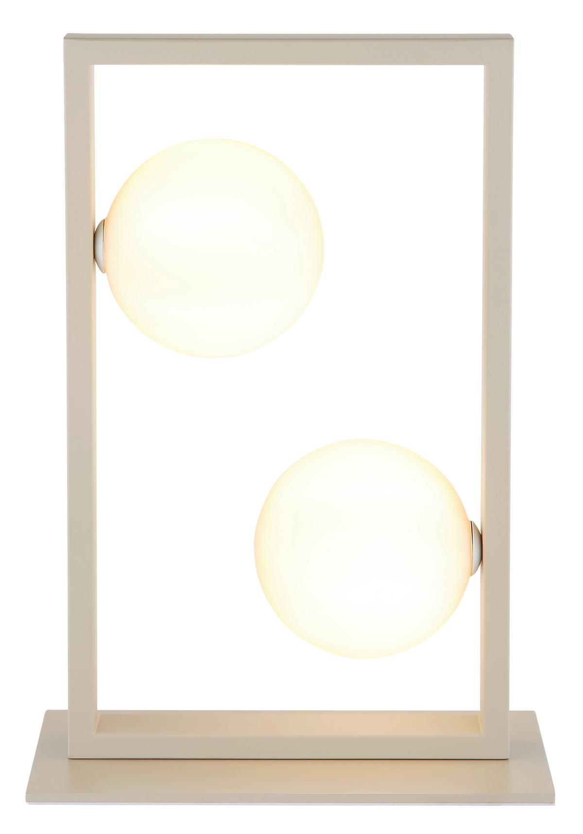 Tischleuchte Exkl. 2xg9 - Sandfarben/Weiß, Design, Glas/Kunststoff (28/12/40cm) - Globo