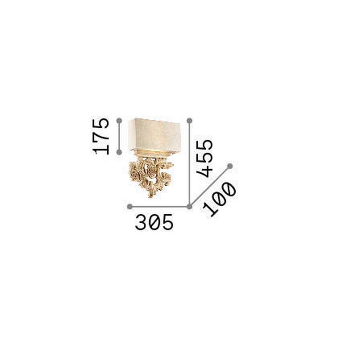 Wandleuchte Peter Beige L: 30,5 cm - Beige, KONVENTIONELL, Naturmaterialien/Textil (30,5/10/45,5cm) - Ideal Lux