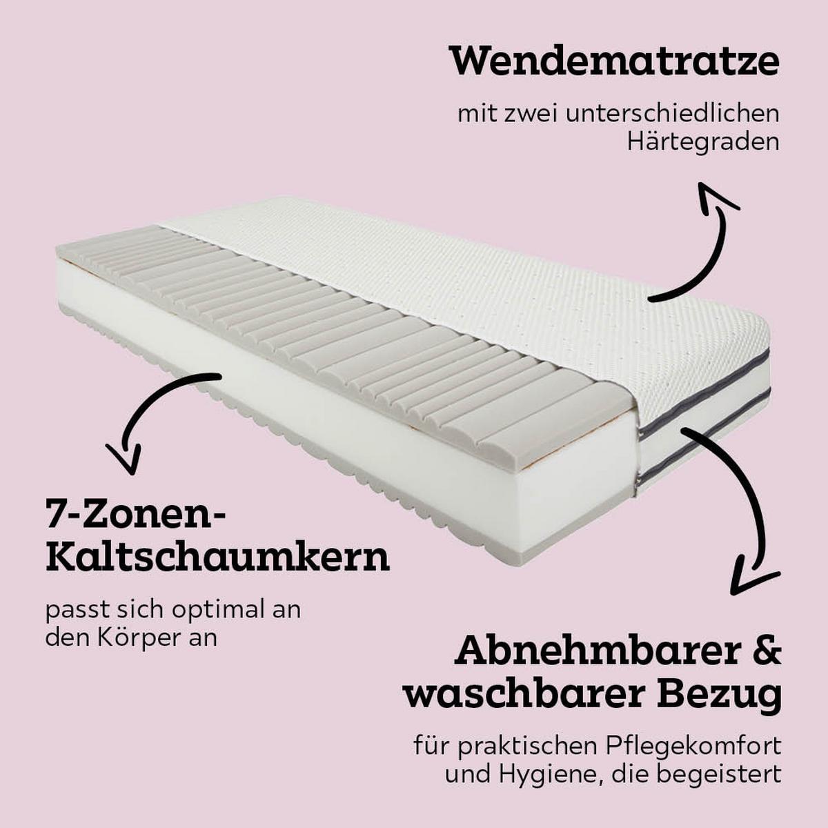 Matrace ze studené pěny COCO 90x200cm, H3/ H5, V: 24cm - bílá, textil (90/200cm) - Premium Living