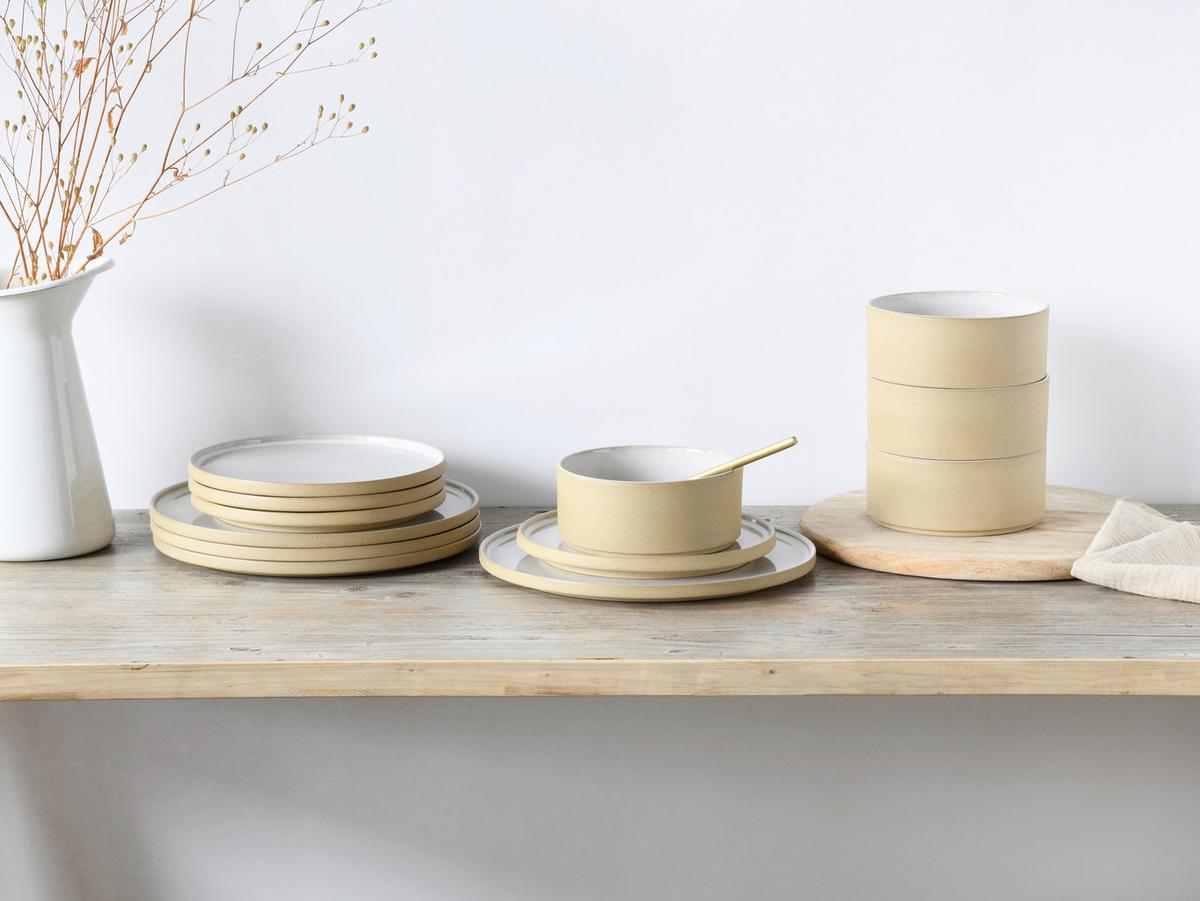 Tafelservice 21531 Futuro White Sand - Sandfarben/Weiß, Trend, Keramik - Creatable