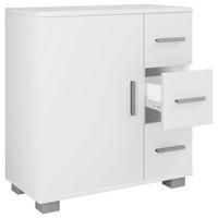 Waschbeckenunterschrank Mit 3 Laden Zalo Xl B: 60 Cm Weiß - Weiß/Grau, MODERN, Holzwerkstoff (60/65/30,4cm) - MID.YOU