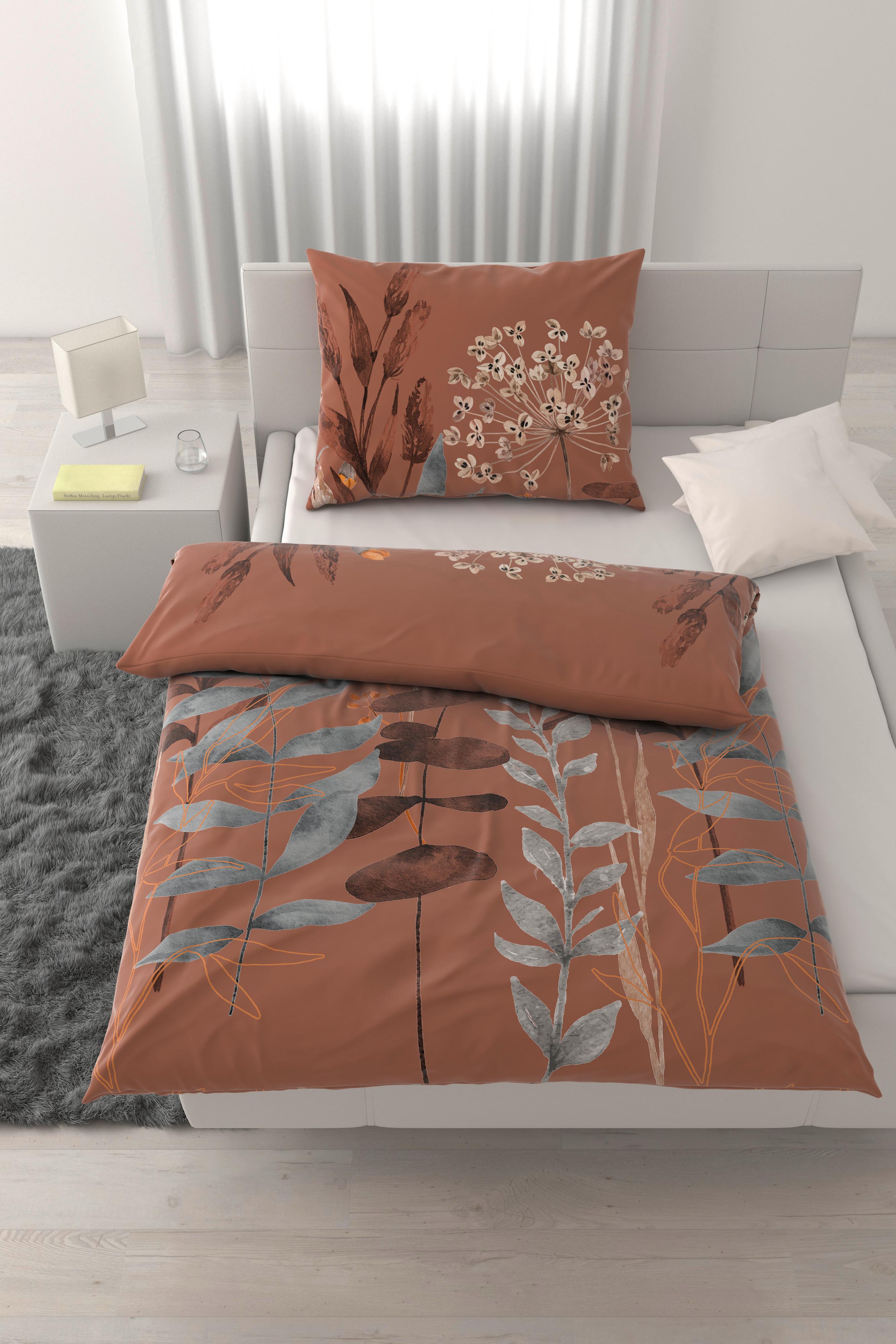 POSTEĽNÁ BIELIZEŇ Leavi, ca. 70x90/140x200 cm - mokka, Modern, textil (140/200cm) - Mömax