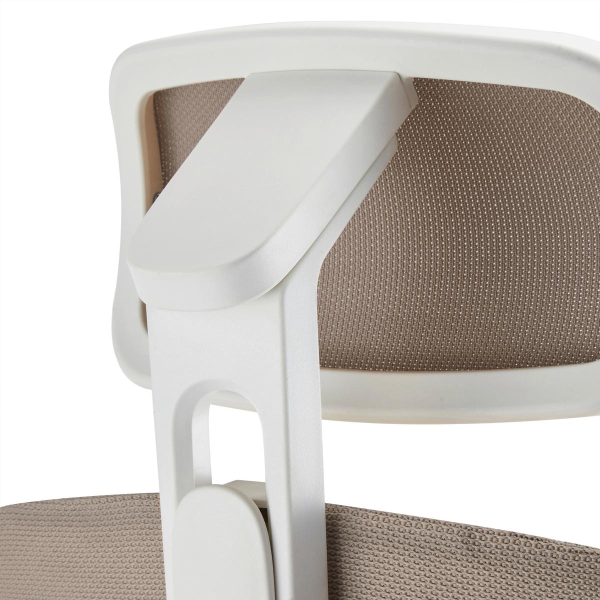 Drehstuhl Skandis Pro Weiß/Beige B: 71cm - Beige/Weiß, MODERN, Kunststoff/Textil (71/131/66cm) - MID.YOU