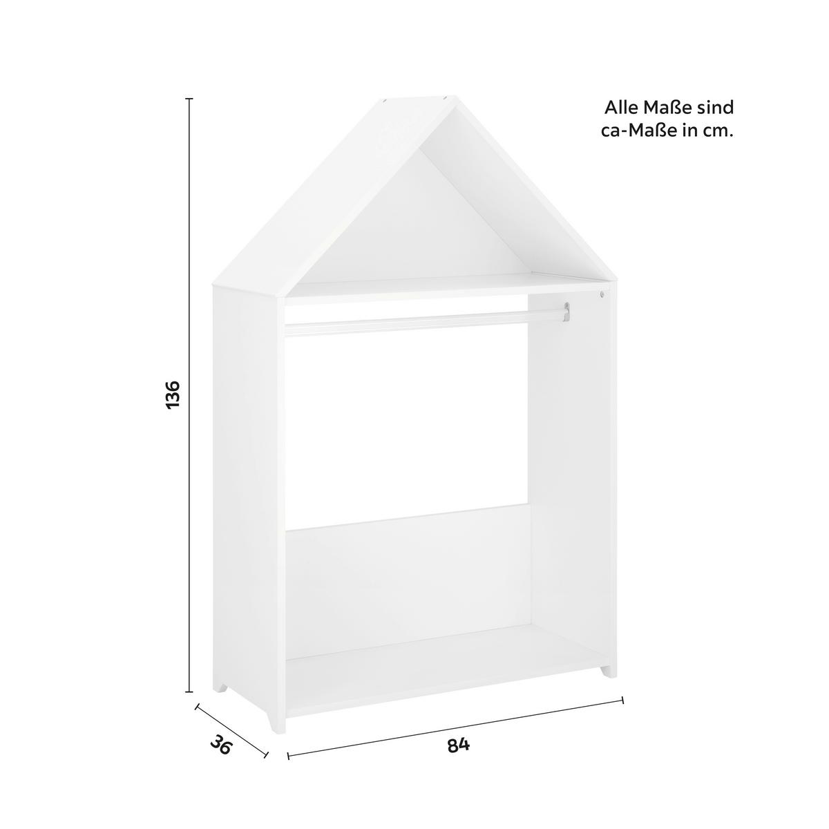 Detský regál LIA - biela, Modern (84/136/36cm) - Bessagi Kids