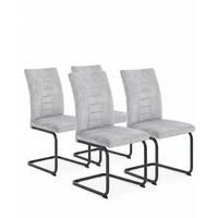 Schwingstuhl-Set Gela S 4er-Set - Silberfarben/Schwarz, MODERN, Textil/Metall (49/98/61cm) - MID.YOU