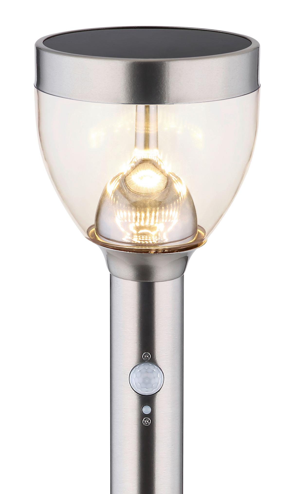 Led-solarleuchte Grau Tania 16xled H: 96 Cm - Klar/Grau, MODERN, Kunststoff/Metall (16/96cm)