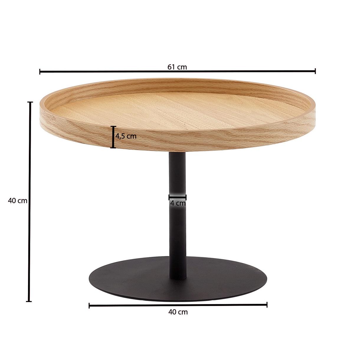 Konferenčný stolík P: 61cm - hnedá/čierna, Modern, kov/kompozitné drevo (61/40cm) - MID.YOU