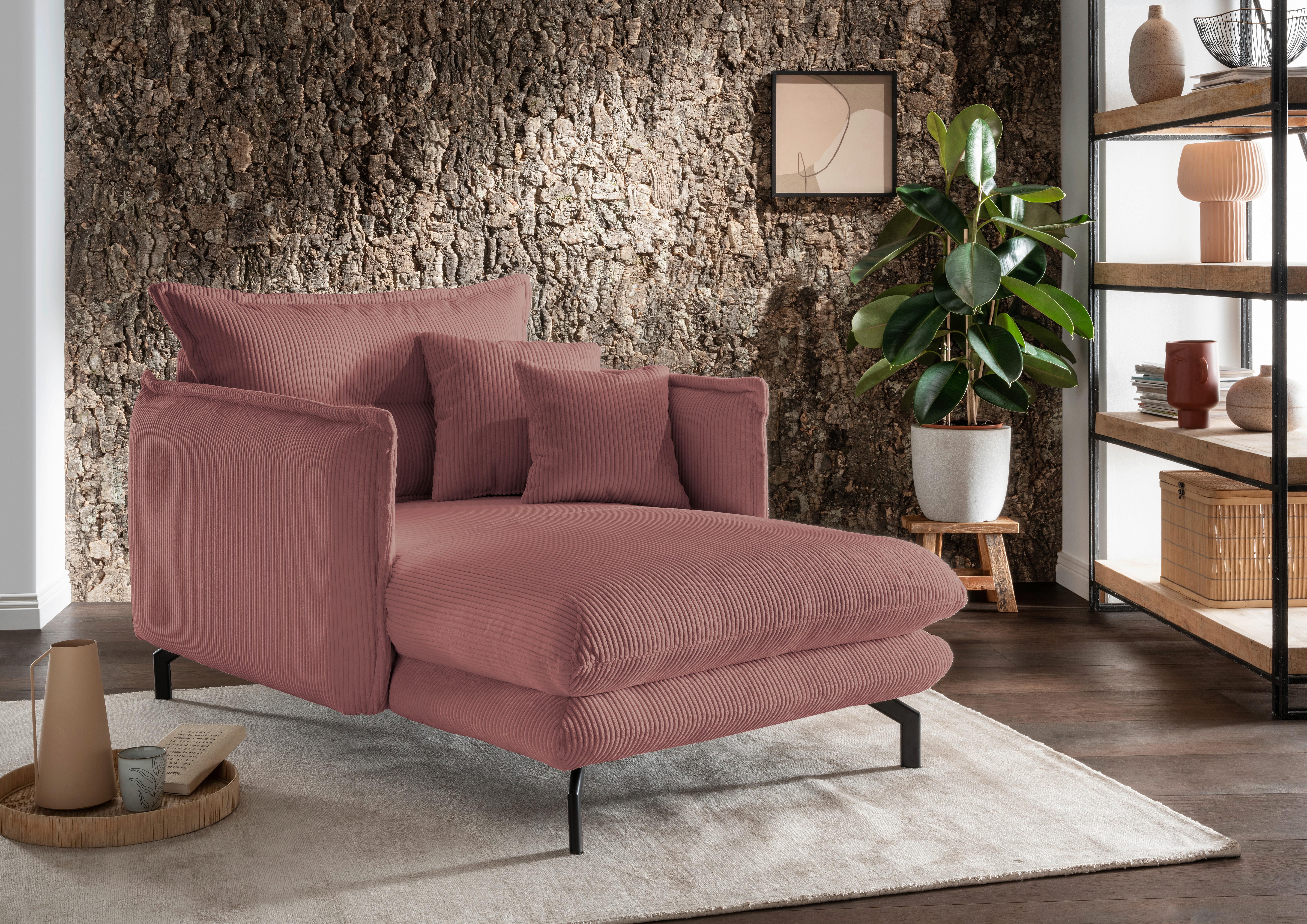 Polstersessel mit Armlehnen Lava Stoffbezug Rot - Rot/Schwarz, MODERN, Textil (111/101/167cm) - Livetastic