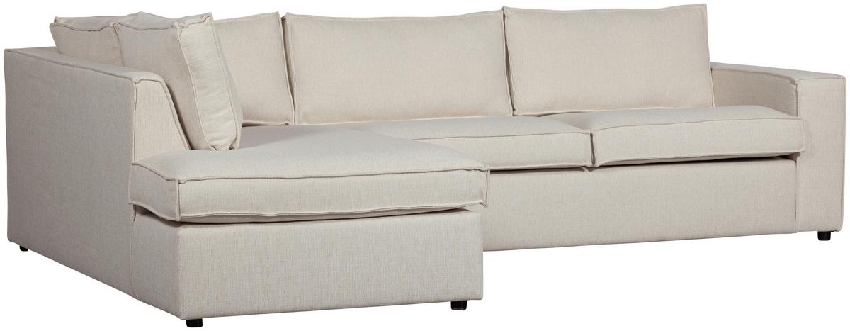 Ecksofa Thomas Naturfarben S:197x283cm - Schwarz/Naturfarben, Design, Textil (197/283cm) - Livetastic