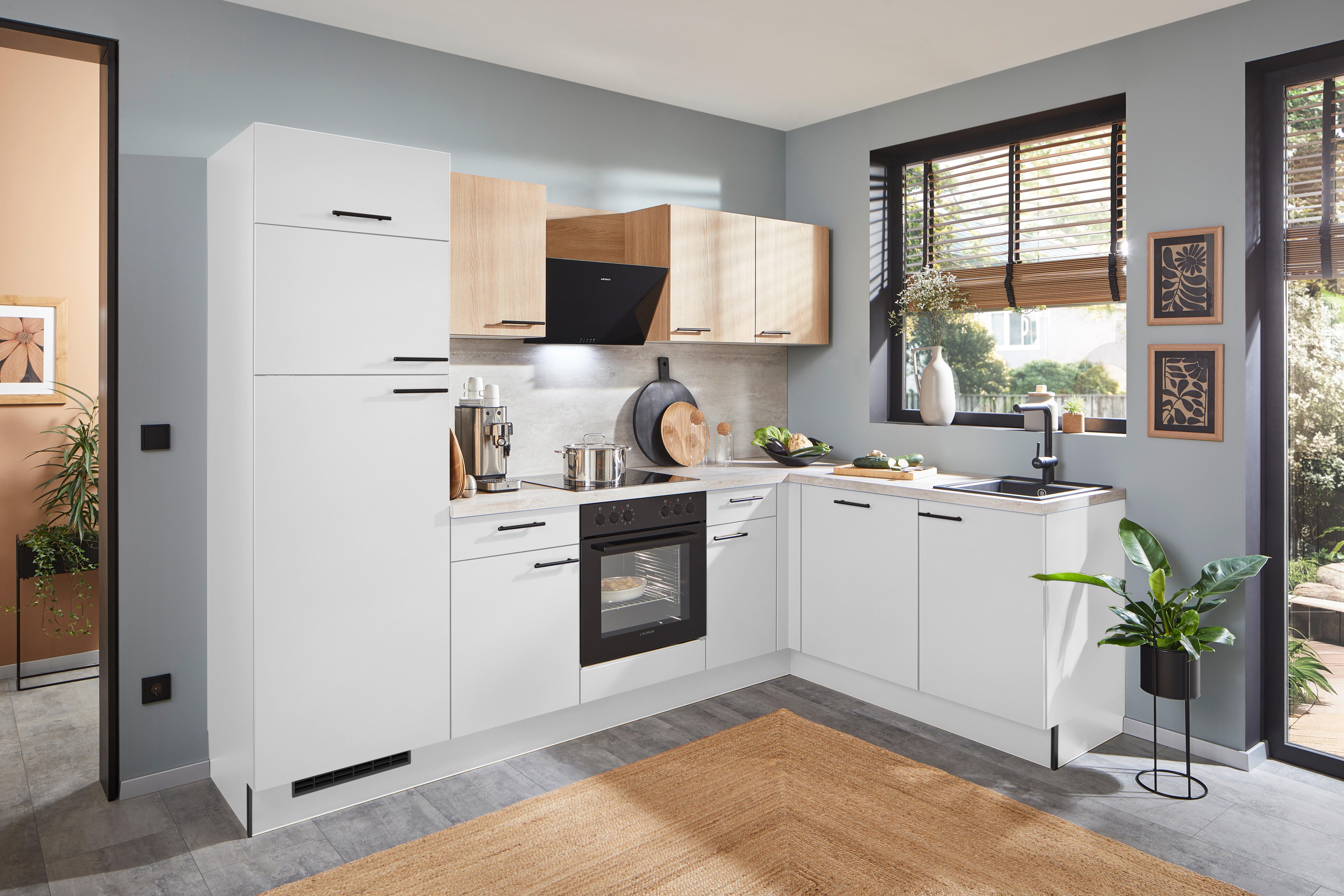 Eckküche mit Geräten 275x175 cm Graphitfarben