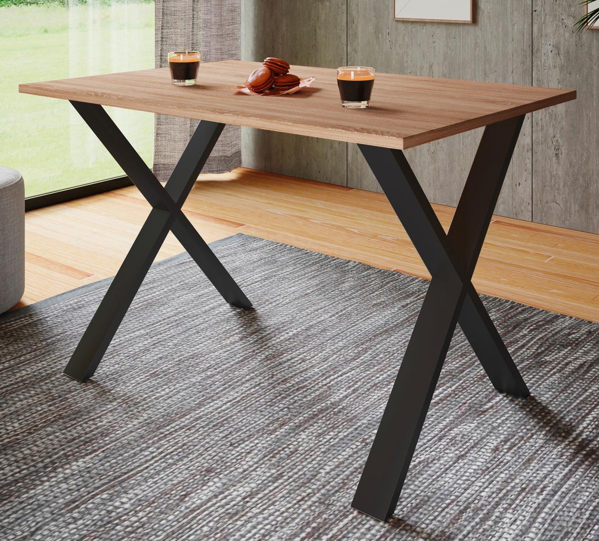 Schreibtisch Lona Schwarz, Eiche Dekor B: 160 cm - Schwarz/Sonoma Eiche, Design (160/80/76cm) - MID.YOU