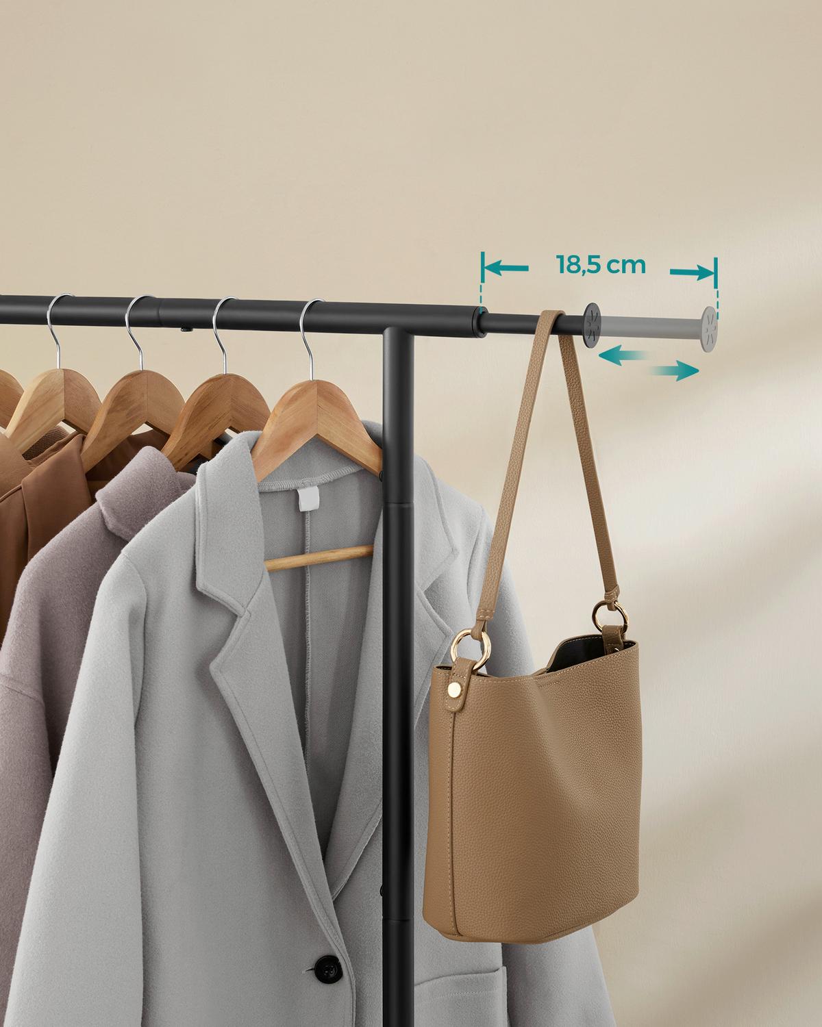 Kleiderwagen Schawrz B: 83 cm - Schwarz, Basics, Kunststoff/Metall (83/156/40cm)