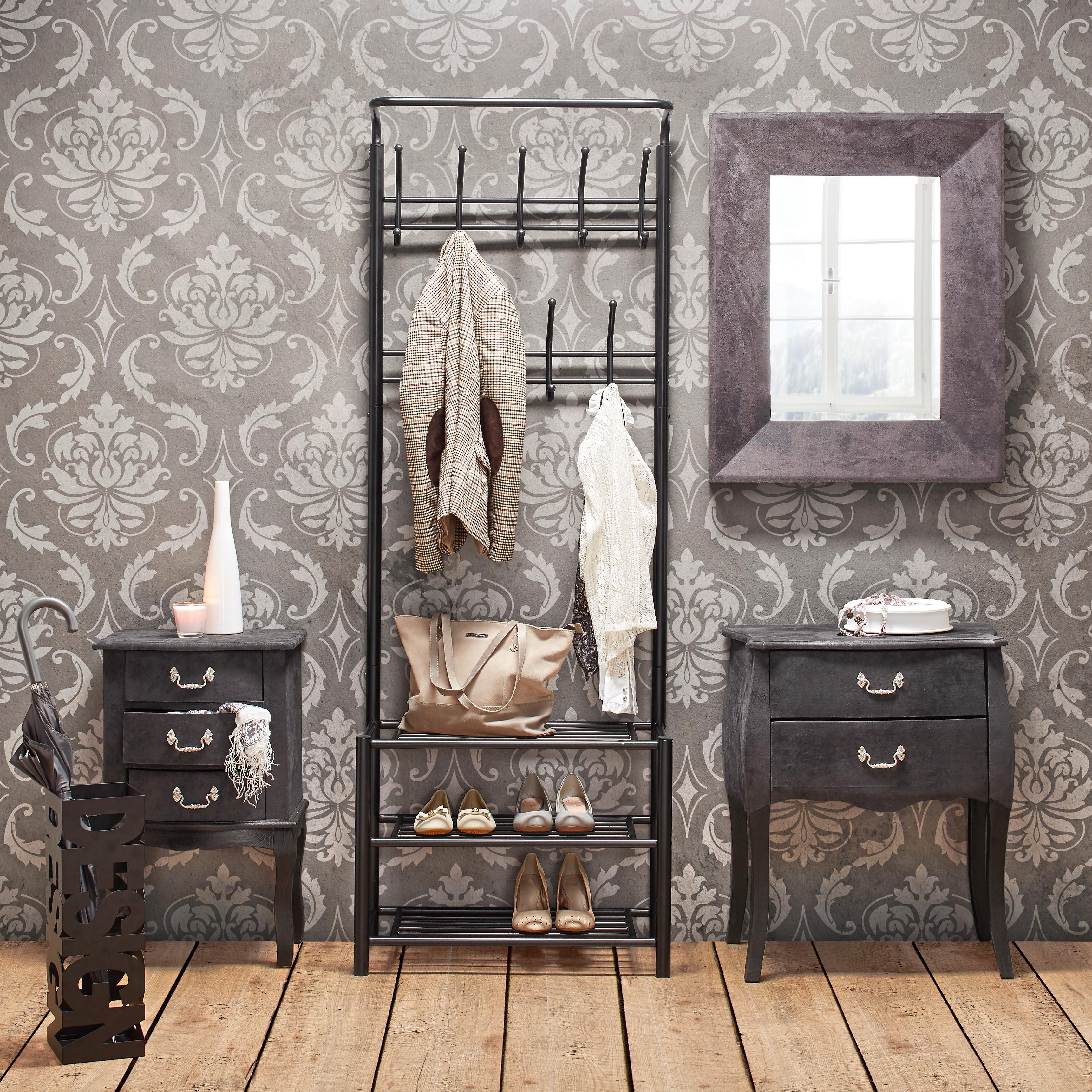 Stojan Do Šatny Amelia - černá, Moderní, kov (67/185/32cm) - Modern Living