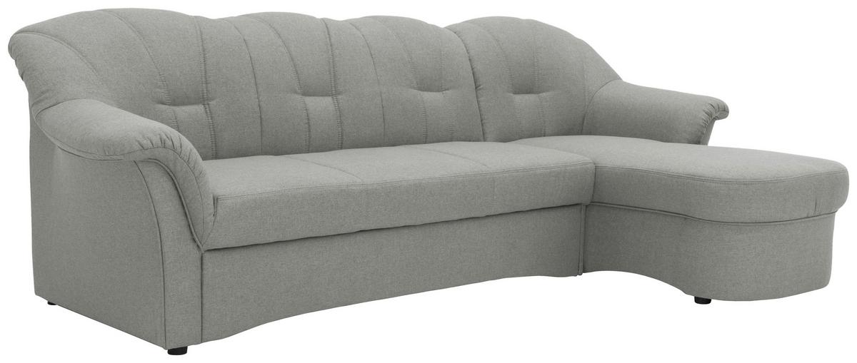 Ecksofa Papenburg Silberfarben - Silberfarben/Schwarz, KONVENTIONELL, Textil (233/142cm) - MID.YOU