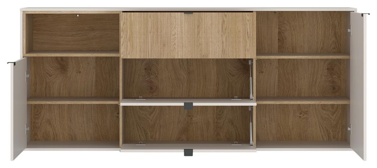 Kommode Samm Eichefarben, Beige B: 203,6 cm - Eichefarben/Beige, Trend, Holzwerkstoff (203,6/86,5/40cm)