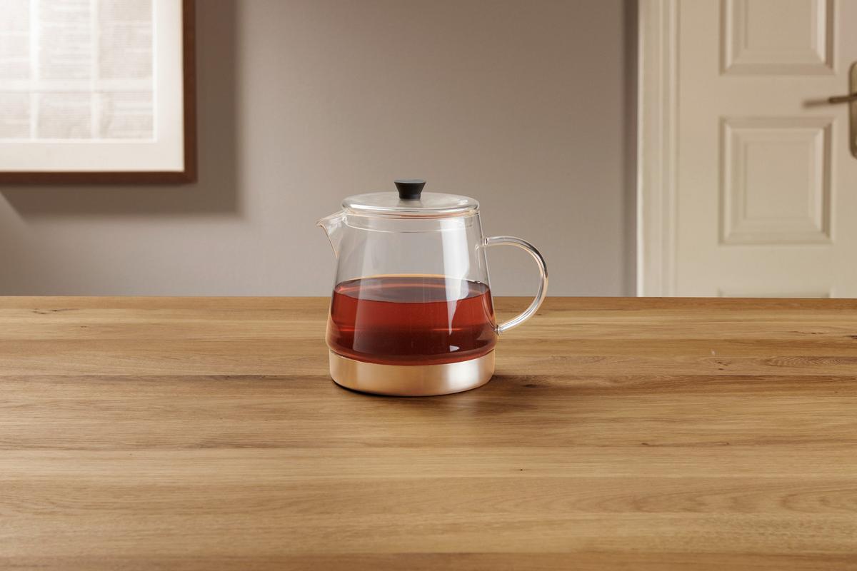 Teekanne Ted - Klar/Edelstahlfarben, Basics, Glas/Kunststoff (14.5/17cm) - James Wood