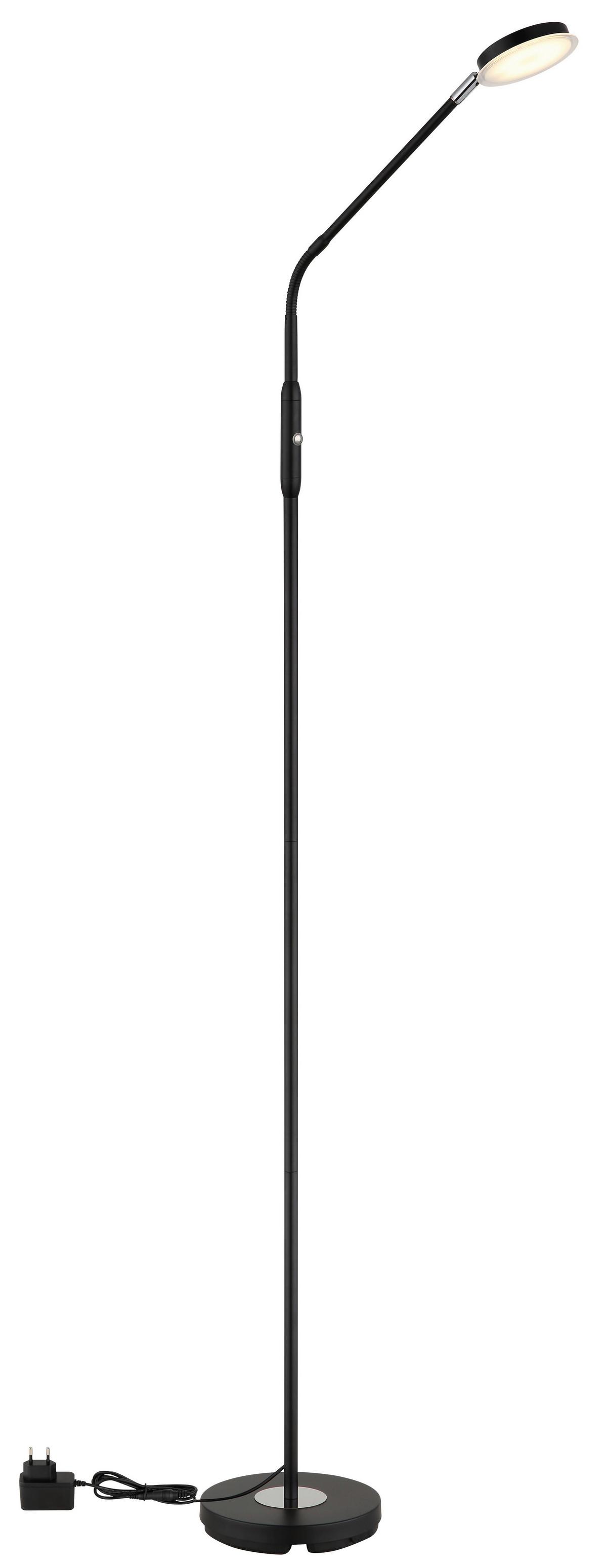 STOJACÍ LED LAMPA SILVIO - černá/čiré, Design, kov/plast (52/20/173cm)