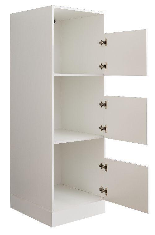Skříňka na prádlo 3-dveře bílá - bílá, Basics, kompozitní dřevo (50/162/67,5cm)
