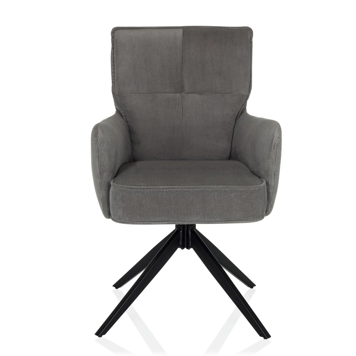 Armlehnstuhl Tarugo Grau B: 58 Cm - Schwarz/Grau, MODERN, Textil/Metall (58/94/60cm) - MID.YOU