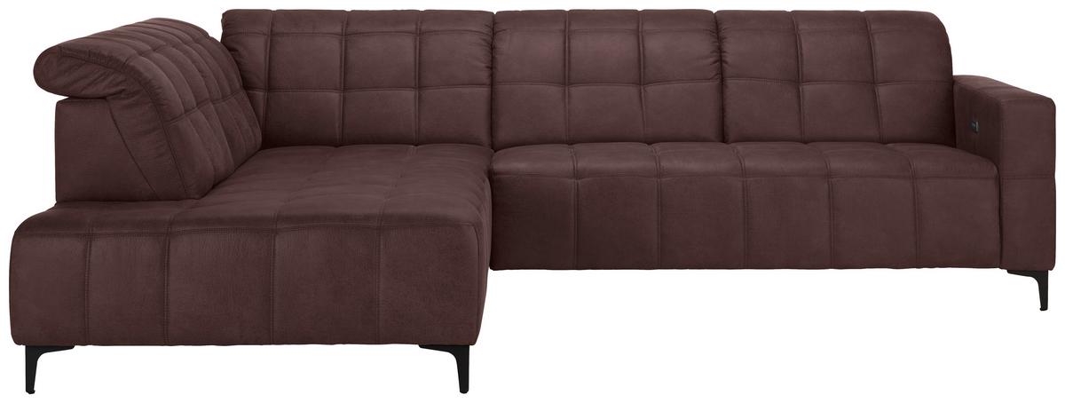 Rohová sedačka PANAMA, levá, hnědá - černá/hnědá, Konvenční, kov/textil (216/304cm) - Premium Living