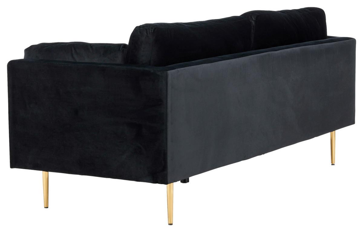 2-Sitzer-Sofa Boom - Goldfarben/Schwarz, Design, Textil/Metall (203/84/90cm) - Livetastic