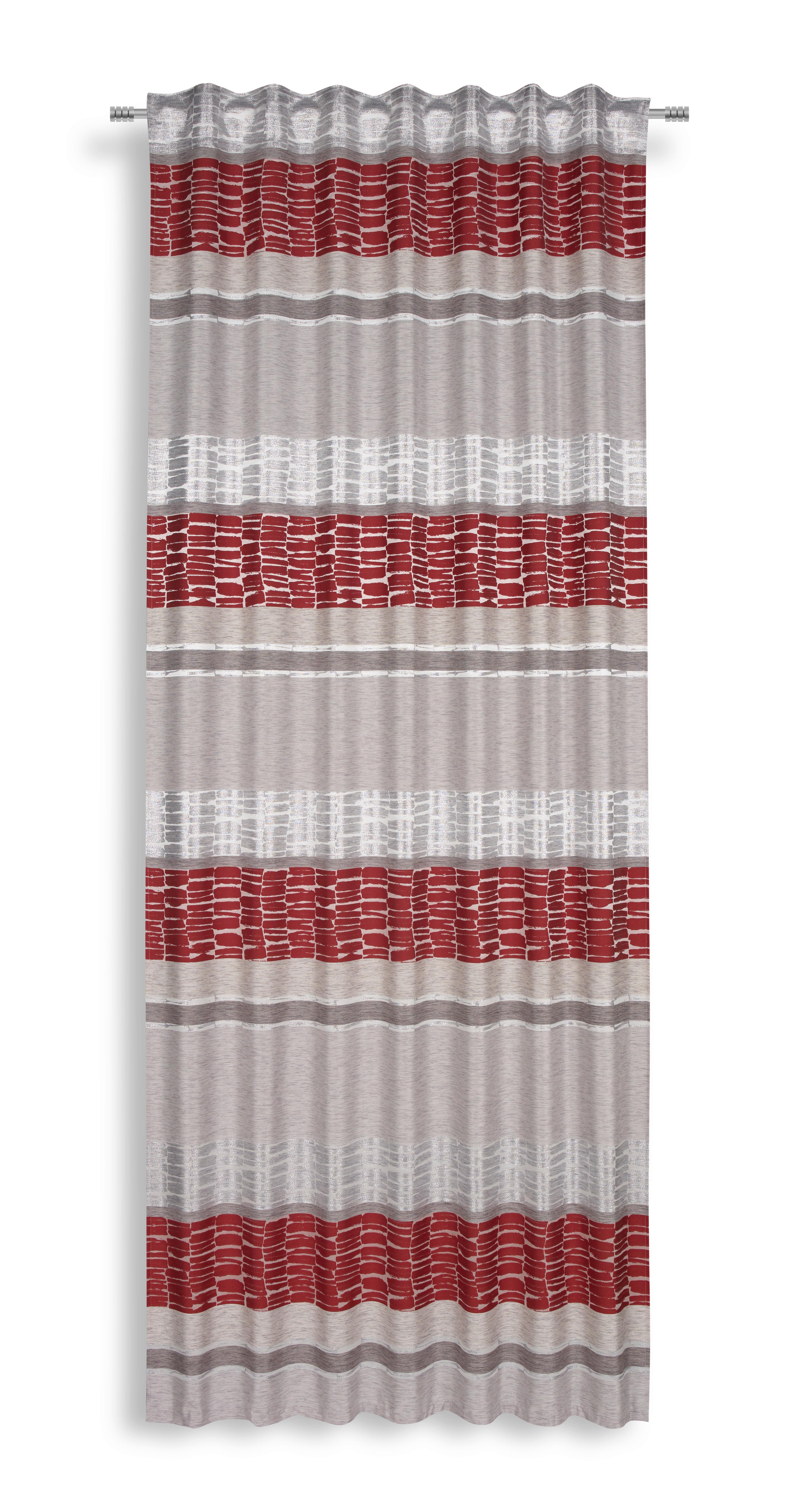 Vorhang mit Schlaufen und Band Palma 140x245 cm Rot - Rot, MODERN, Textil (140/245cm) - Luca Bessoni