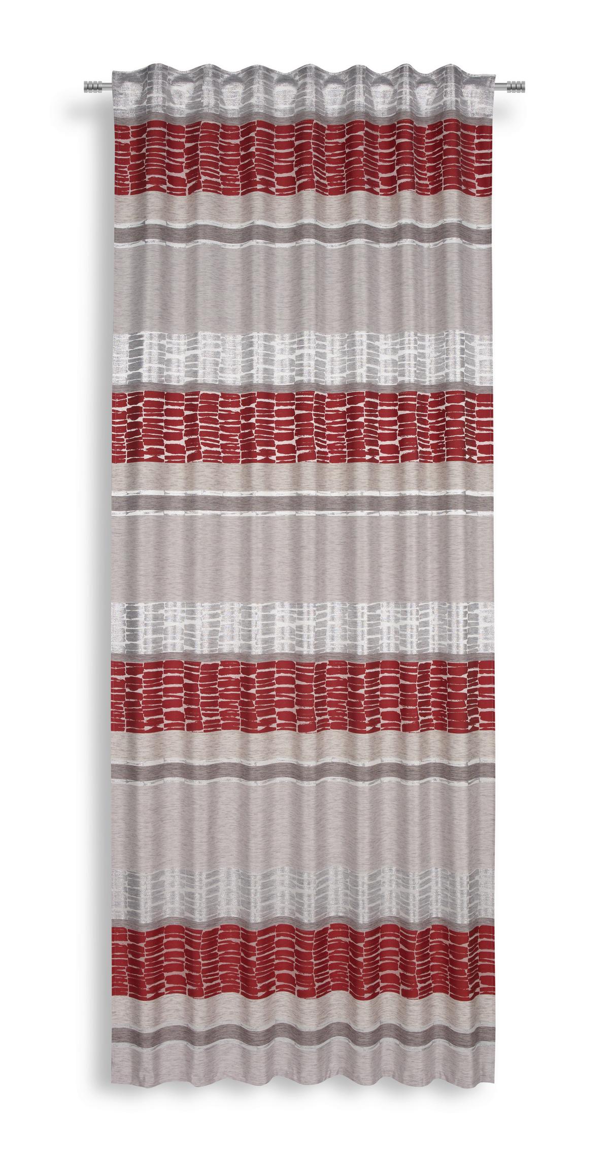 Vorhang mit Schlaufen und Band Palma 140x245 cm Rot - Rot, MODERN, Textil (140/245cm) - Luca Bessoni