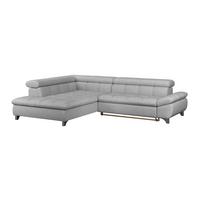 Rohová sedačka GEMINI S, ľavá, sivá - svetlosivá/chrómová, Konventionell, kov/textil (234/312cm)