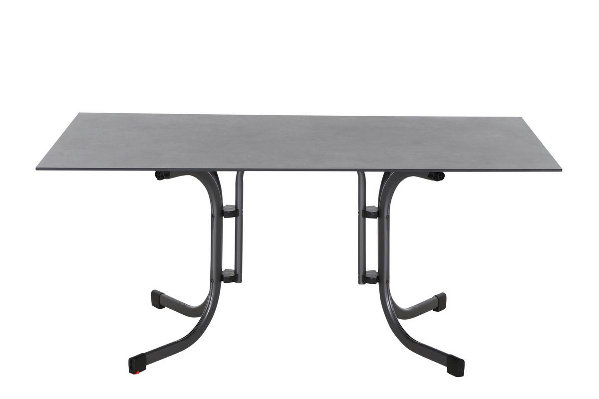 Gartentisch Klappbar Metall /Kunststoff/Holz L 160 cm - Anthrazit, KONVENTIONELL, Holzwerkstoff/Kunststoff (160/90/71cm) - Siena Garden