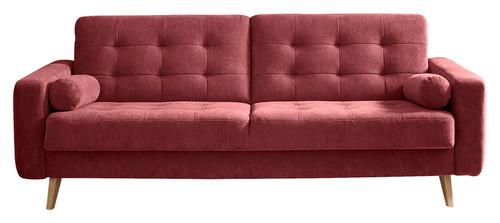 3-sitzer-sofa Mit Schlaffunkt. Und Bettkasten Fjord Beere - Beere/Eichefarben, MODERN, Holzwerkstoff/Textil (222/86/90cm) - MID.YOU