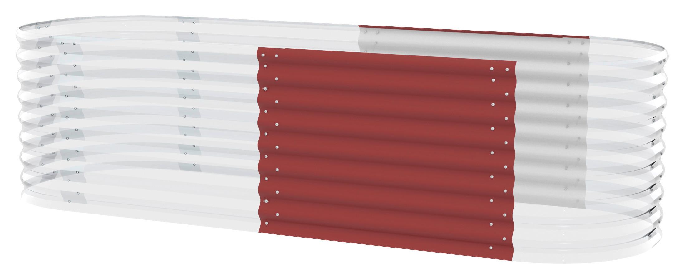 Hochbeet-Erweiterung Vita 630 80x63x80 cm, oval, Rot - Rot, Basics, Metall (80/63/80cm)