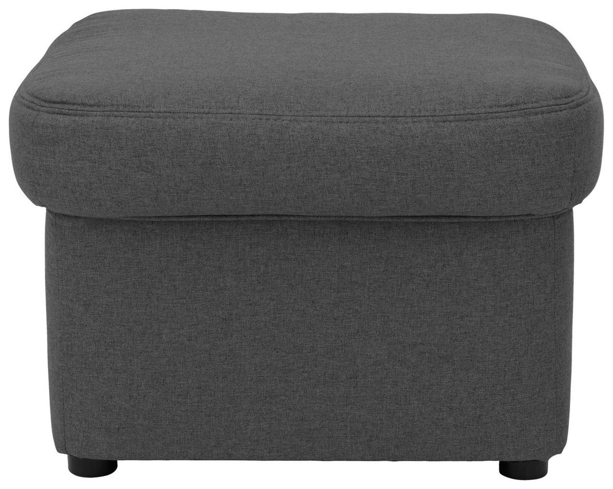 Polsterhocker Papenberg Grau Webstoff H: 40 Cm - Schwarz/Grau, KONVENTIONELL, Textil (60/40/60cm) - MID.YOU