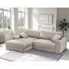 Ecksofa Larnaca, Beige Schenkel: 177x269 cm - Chromfarben/Beige, Design, Textil (177/269cm) - Livetastic
