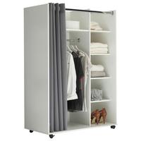 Offener Kleiderschrank Jenke Weiß/Grau - Weiß/Grau, Basics, Holzwerkstoff/Textil (100/145/50cm) - MID.YOU