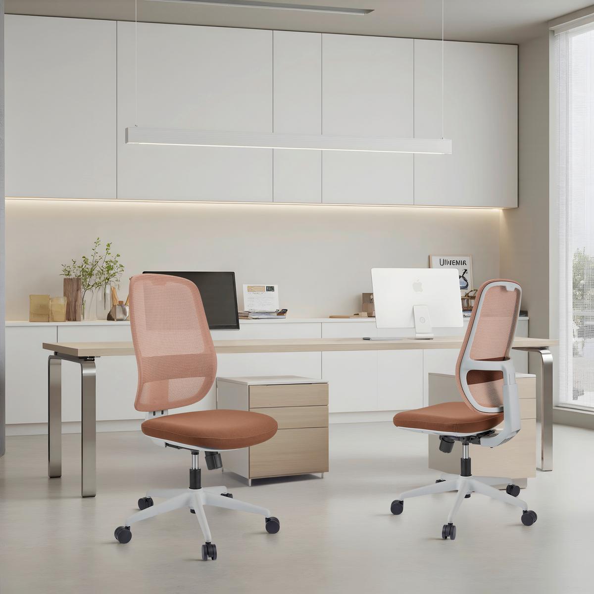 DREHSTUHL Minoro Braun/Weiß B: 55cm - Braun/Weiß, MODERN, Kunststoff/Textil (55/112/59cm) - MID.YOU