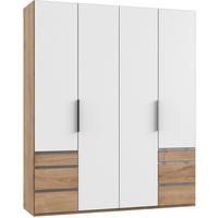 Drehtürenschrank mit Laden 200 cm Level, Weiß/Eiche Dekor - Eichefarben/Weiß, MODERN, Holzwerkstoff (200/236/58cm) - MID.YOU